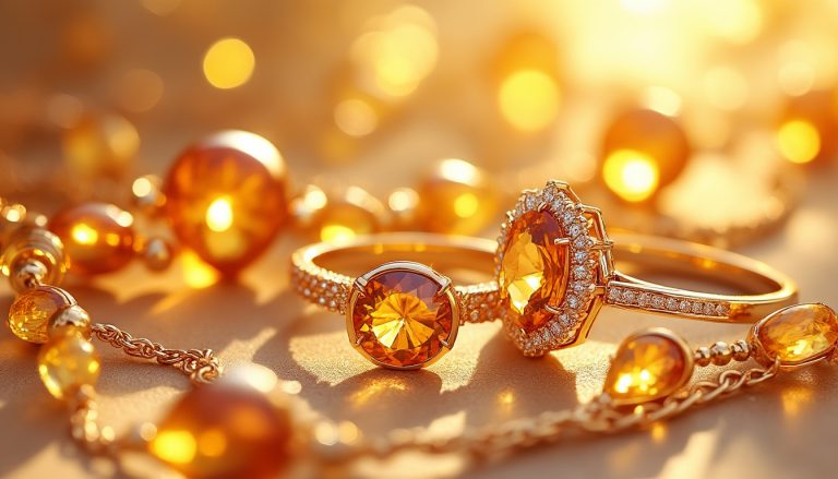 découvrez la collection éclat solaire, des bijoux féminins en citrine, la pierre rayonnante qui illumine votre style avec élégance et énergie positive.
